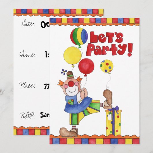 Birthday Uitnodiging (Voorkant / Achterkant)