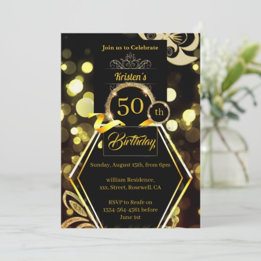 Birthday Uitnodiging (Staand voorkant)