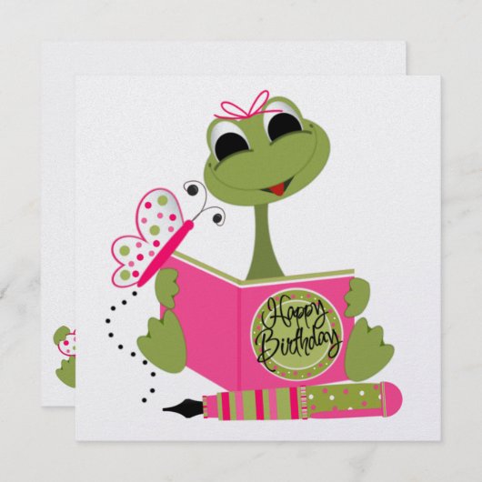 Birthday Uitnodiging (Voorkant / Achterkant)