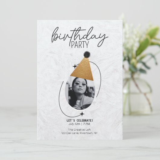 Birthday Uitnodiging (Staand voorkant)