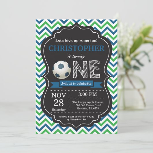 Birthday-uitnodiging 1e verjaardag kaart (Staand voorkant)