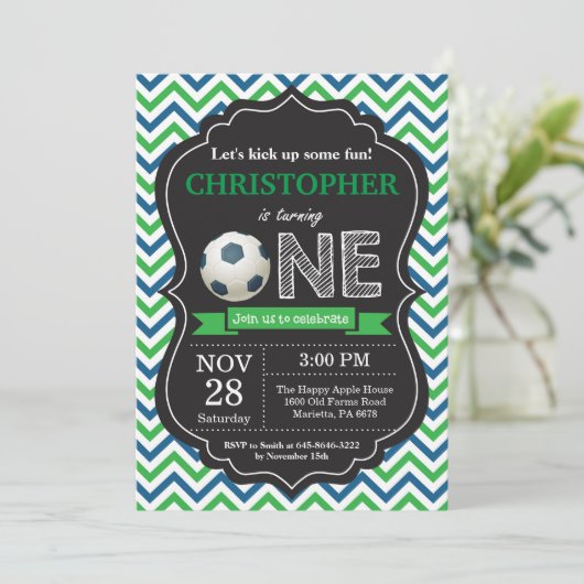 Birthday-uitnodiging 1e verjaardag kaart (Staand voorkant)