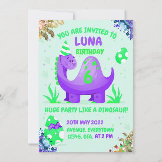 Birthday-uitnodiging aan de wereld van dinosauriër kaart
