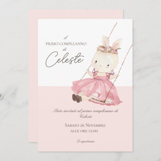 Birthday Uitnodiging | Baptisme-uitnodiging (Voorkant / Achterkant)