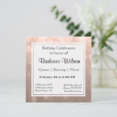 Birthday Uitnodiging | Blush Bokeh (Staand voorkant)