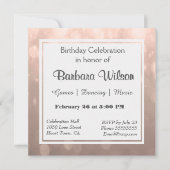 Birthday Uitnodiging | Blush Bokeh (Voorkant)