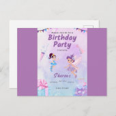 Birthday-uitnodiging Briefkaart (Voorkant / Achterkant)