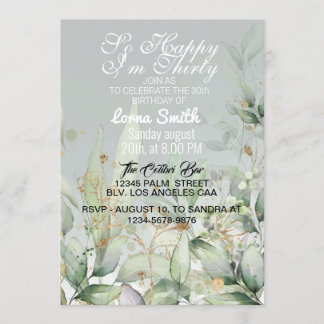 Birthday Uitnodiging | Eucalyptus Greenery Waterco