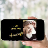 Birthday uitnodiging foto zwart voor jongens