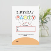 Birthday-uitnodiging Kaart (Staand voorkant)