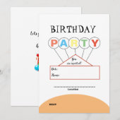 Birthday-uitnodiging Kaart (Voorkant / Achterkant)