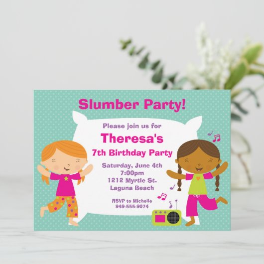 Birthday-uitnodiging Kaart (Staand voorkant)