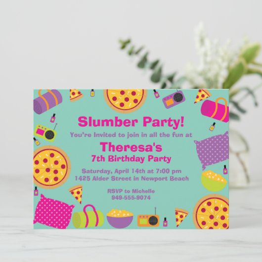 Birthday-uitnodiging Kaart (Staand voorkant)