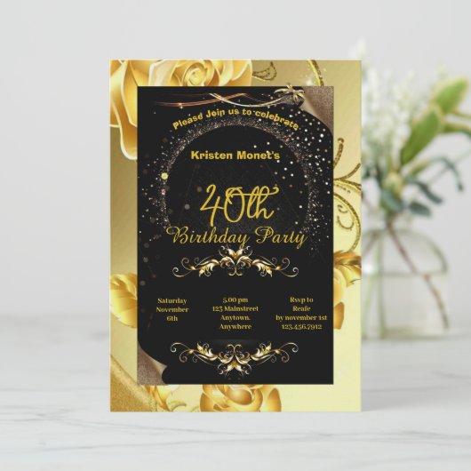 Birthday-uitnodiging Kaart (Staand voorkant)