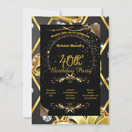 Birthday-uitnodiging Kaart (Voorkant)