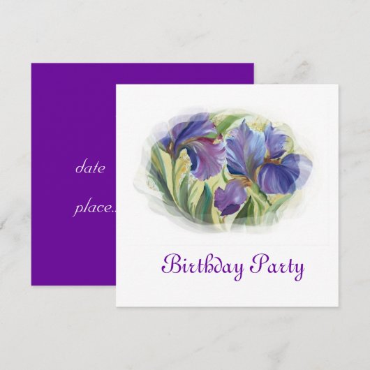 Birthday-uitnodiging Kaart (Voorkant / Achterkant)