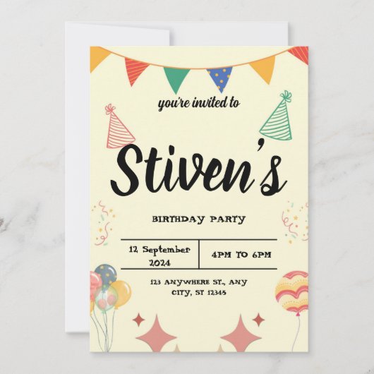 Birthday-uitnodiging Kaart (Voorkant)