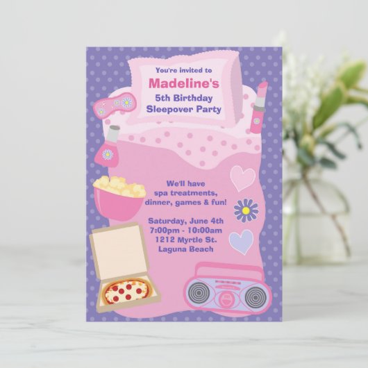 Birthday-uitnodiging Kaart (Staand voorkant)