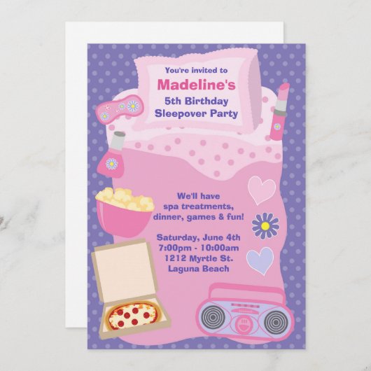 Birthday-uitnodiging Kaart (Voorkant / Achterkant)