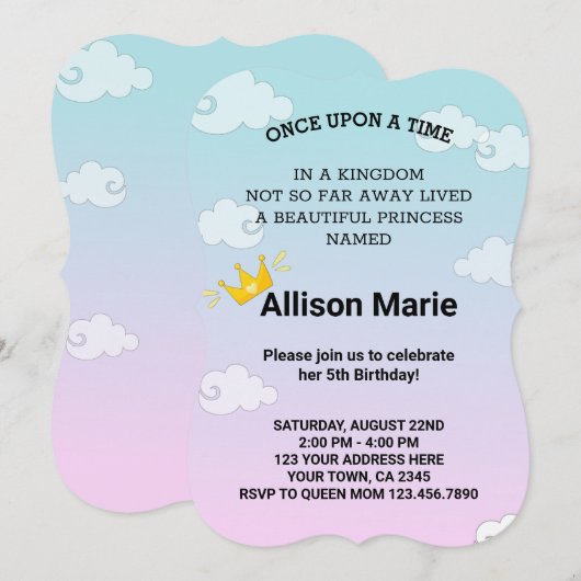 Birthday-uitnodiging Kaart (Voorkant / Achterkant)