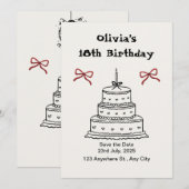 Birthday-uitnodiging Kaart (Voorkant / Achterkant)