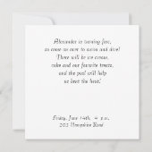 Birthday-uitnodiging Kaart (Achterkant)