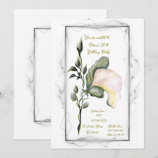 Birthday-uitnodiging Kaart (Voorkant / Achterkant)