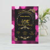 Birthday-uitnodiging Kaart (Staand voorkant)