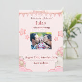 Birthday-uitnodiging Kaart (Staand voorkant)