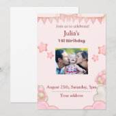 Birthday-uitnodiging Kaart (Voorkant / Achterkant)