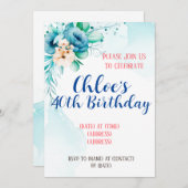 Birthday Uitnodiging Kaart, bewerkbare Sjabloon (Voorkant / Achterkant)