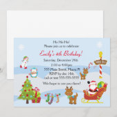 Birthday Uitnodiging kerstmis Kinder Partij (Voorkant / Achterkant)