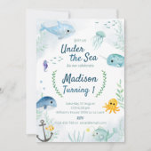 Birthday-uitnodiging onder het thema zee kaart (Voorkant)