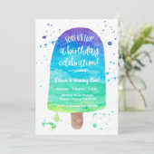 Birthday Uitnodiging | Regenboogpopulatie Waterver (Staand voorkant)