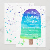 Birthday Uitnodiging | Regenboogpopulatie Waterver (Voorkant / Achterkant)