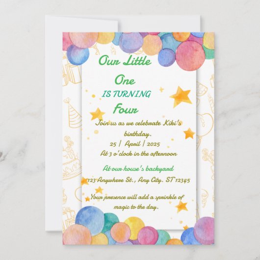 Birthday-uitnodiging Save The Date (Voorkant)