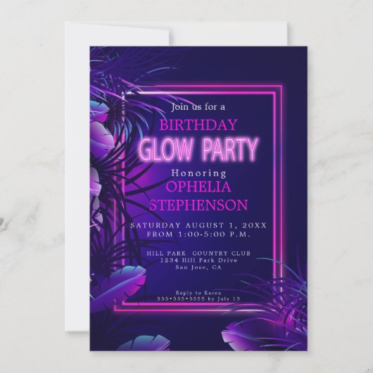 Birthday | Uitnodiging tot het indienen van tropis (Voorkant)