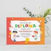 Birthday Uitnodiging tot het koken van diploma's (Staand voorkant)