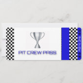 Birthday Uitnodiging tot racewagen Theme gepersona (Achterkant)