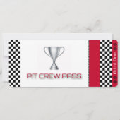 Birthday Uitnodiging tot racewagen Theme gepersona (Achterkant)