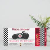 Birthday Uitnodiging tot racewagen Theme gepersona (Staand voorkant)