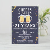 Birthday-uitnodiging van Cheers & Beers Kaart (Staand voorkant)