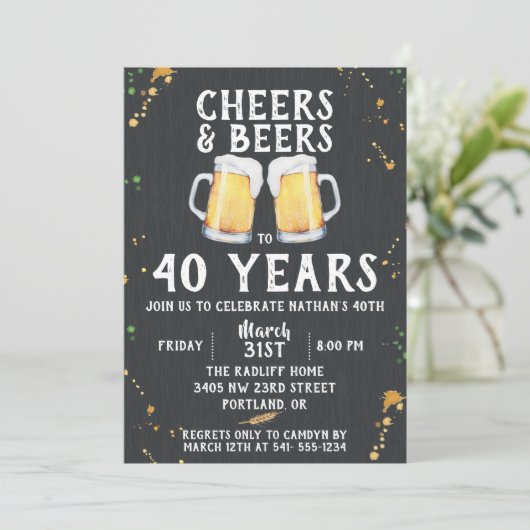 Birthday-uitnodiging van Cheers & Beers Kaart (Staand voorkant)