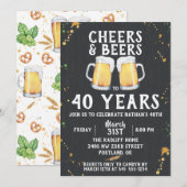 Birthday-uitnodiging van Cheers & Beers Kaart (Voorkant / Achterkant)
