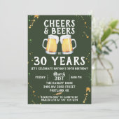 Birthday-uitnodiging van Cheers & Beers Kaart (Staand voorkant)