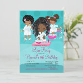 Birthday-uitnodiging van de Afrikaanse Amerikaanse Kaart (Staand voorkant)