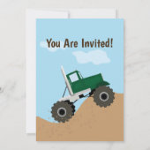 Birthday-uitnodiging van de kindermonster Truck Kaart (Achterkant)