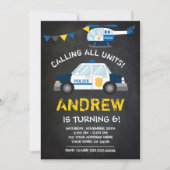 Birthday-uitnodiging van de politie, achtergrond v kaart (Voorkant)