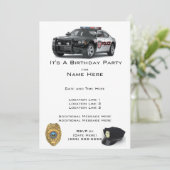 Birthday-uitnodiging van de politie kaart (Staand voorkant)