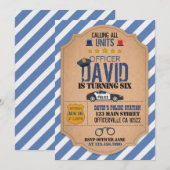 Birthday-uitnodiging van de politie kaart (Voorkant / Achterkant)